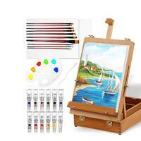 Без бренда «Набор подарочный «Две картинки» 27 предметов: этюдник 35 см из бука, краски акрил 12x12 мл, 2 холста 22x30 на мдф, 10 кистей, мастихин, палитра» в Севастополе в интернет-магазине Без бренда «Набор подарочный «Две картинки» 27 предметов: этюдник 35 см из бука, краски акрил 12x12 мл, 2 холста 22x30 на мдф, 10 кистей, мастихин, палитра» в Севастополе