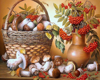 Без бренда «Коробка 20 шт: Корзина с грибами и рябиной» в Севастополе