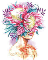 Без бренда «Портрет девушка с оригинальными цветами на голове» в Севастополе