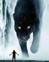 Мужчина и гигантская пантера