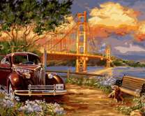 Без бренда «Американский автомобиль на фоне моста через залив» в Севастополе