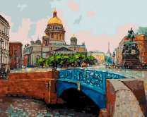 Вид с синего моста на Исаакиевский собор