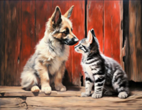 Без бренда «Знакомство котенка и щенка» в Севастополе в интернет-магазине  Без бренда «Знакомство котенка и щенка» в Севастополе