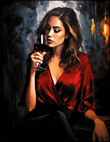 Без бренда «Девушка в красном платье с бокалом вина» в Севастополе в интернет-магазине  Без бренда «Девушка в красном платье с бокалом вина» в Севастополе