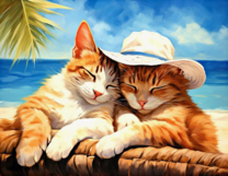 Котик и кошечка в отпуске