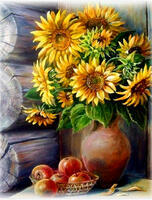 Без бренда «Кувшин с подсолнухами и корзинка с яблоками» в Севастополе