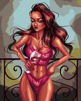 Без бренда «Девушка в нижнем белье с бокалом вина» в Севастополе в интернет-магазине  Без бренда «Девушка в нижнем белье с бокалом вина» в Севастополе